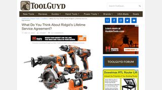 What Do You Think About Ridgid's Lifetime Service Agreement?