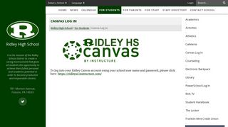 Canvas Log In - Ridley High School