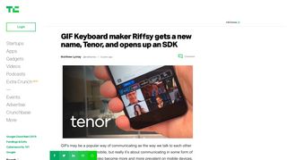 GIF Keyboard maker Riffsy gets a new name, Tenor, and opens up an ...