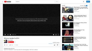 Rift error handler fix 2014 - YouTube