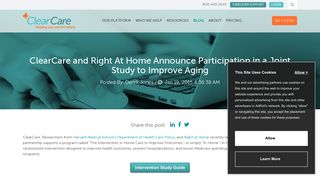 ClearCare and Right At Home Announce Participation in a Joint Study ...