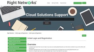 Initial Login and Registration – Right Networks