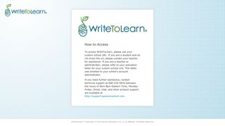 WriteToLearn Access Information