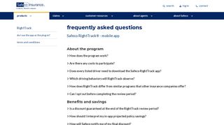 RightTrack® Frequently Asked Questions | Mobile app | Safeco ...