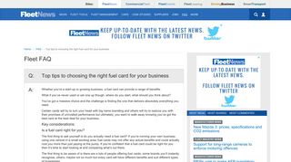 Top tips to choosing the right fuel card for your business - Fleet News