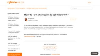 How do I get an account to use RightNow? – RightNow Media