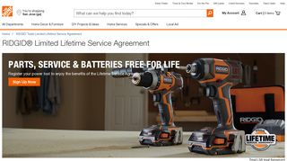 RIDGID® Limited Lifetime Service Agreement - Home Depot