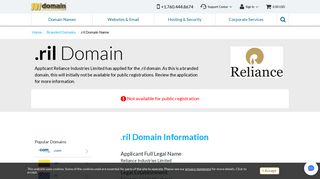 .ril Domain Registration - .ril Domains - Reliance Industries Limited ...