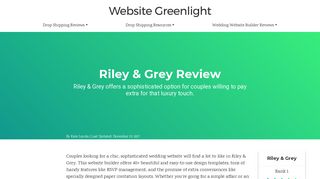 Riley & Grey Review - Website Greenlight