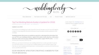 Top Five Wedding Website Builders (Updated for 2018)