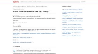 Which software is best for ERP for a college? - Quora