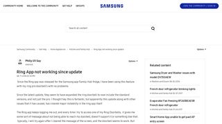 Ring App not working since update - Samsung Community - 308609