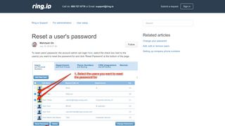 Reset a user's password – Ring.io Support