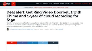 Deal alert: Get Ring Video Doorbell 2 with Chime and 1-year of cloud ...
