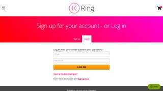 Sign up for your account - or Log in | K Ring: the world's first ...