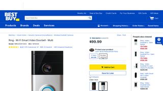 Ring Wi-Fi Smart Video Doorbell Multi 88RG000FC600 - Best Buy