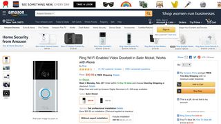 Amazon.com: Ring Wi-Fi Enabled Video Doorbell in Satin Nickel ...