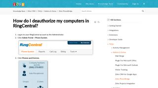 How do I deauthorize my computers in RingCentral? - Zoho Cares