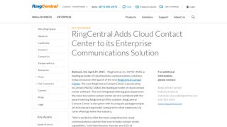 RingCentral Adds Contact Center Offering