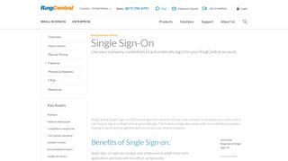 Single Sign On Authentication for Existing Users | RingCentral