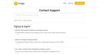 Signup & Signin - Ringo: Help and Support