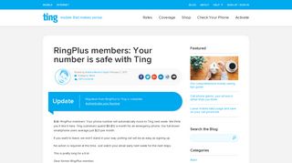 RingPlus members: Your number is safe with Ting - Ting.com