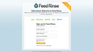 Log in to your Feed Rinse account