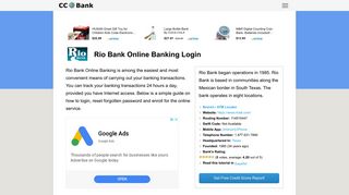 Rio Bank Online Banking Login - CC Bank