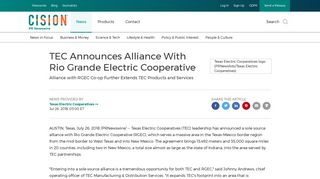 TEC Announces Alliance With Rio Grande Electric Cooperative