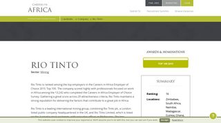 Rio Tinto - Careers in Africa