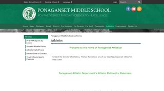 Athletics - Ponaganset Middle School