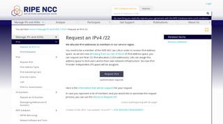 Request an IPv4 /22 — RIPE Network Coordination Centre