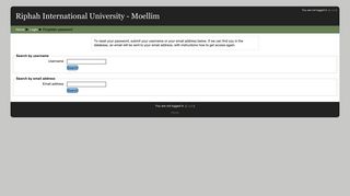 Forgotten password - Riphah International University - Moellim