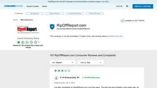 Top 106 Reviews and Complaints about RipOffReport.com