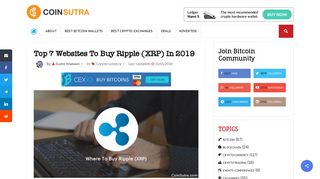Where To Buy Ripple (XRP) Cryptocurrency From? - 2019 Top List