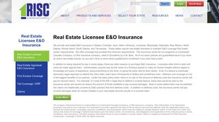 Real Estate Licensee E&O Insurance - RISC