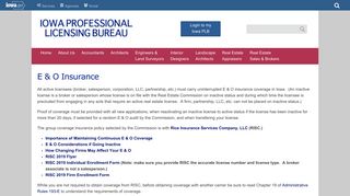 E & O Insurance | Iowa Professional Licensing Bureau