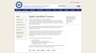 Richardson ISD - Staff - Highly Qualified Teachers