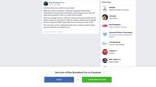Read this before you switch out your... - Rise Broadband Fan | Facebook