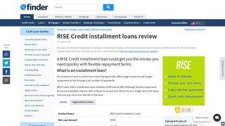 RISE Credit installment loans review January 2019 | finder.com