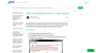 Why is my Display stuck on a login screen? – Rise Vision Digital ...