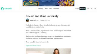 Rise up and shine university — Steemit