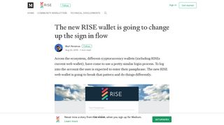 The new RISE wallet is going to change up the sign in flow - Medium