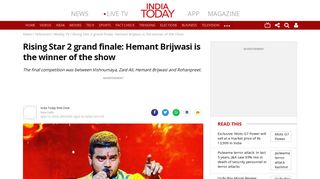 Rising Star 2 grand finale: Hemant Brijwasi is the winner ... - India Today