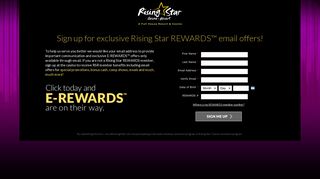 Sign Up For E-Rewards Today - Rising Star Casino Resort
