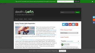 Rising Thunder Alpha Registration - Death by Beta