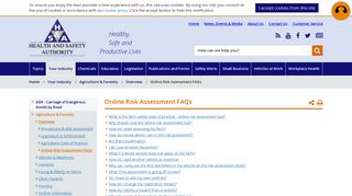 Online Risk Assessment FAQs - Health and Safety Authority