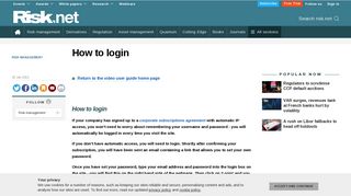 How to login - Risk.net