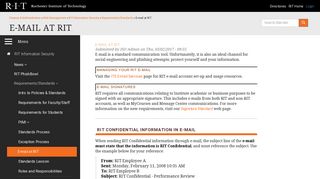 E-mail at RIT | RIT Information Security