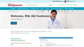 Rite Aid Welcome Page - Walgreens